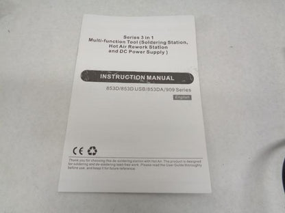 853D 3-IN-1 MULTI-FUNCTION SOLDERING IRON HOT AIR GUN AND DC SUPPLY R29