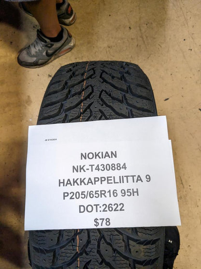 NOKIAN HAKKAPELIITTA 9 P 205 65 16 95T SL TIRE T430884 CQ3