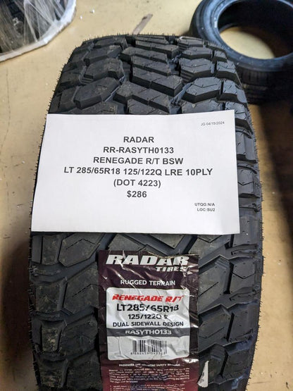 RADAR RENEGADE R/T BSW LT 285 65 18 125/122Q LRE 10PLY TIRE RASYTH0133 CQ2