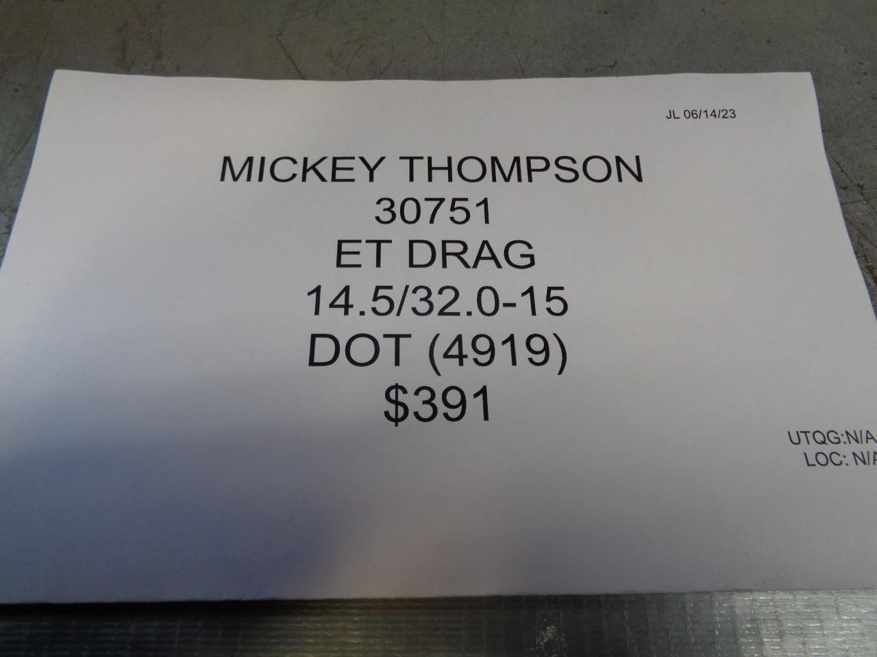 MICKEY THOMPSON ET DRAG 14.5 32 15 DRAG RACING SLICK TIRE 103-1/2" 30751-103-1/2