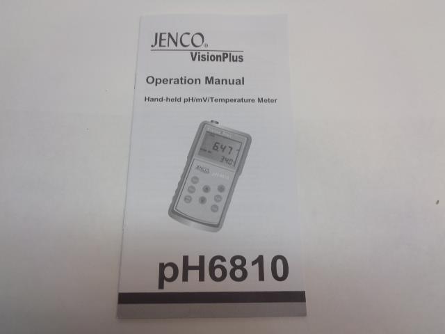 NEW JENCO VISIONPLUS pH/mV/TEMPERATURE METER KIT pH6810NK R28