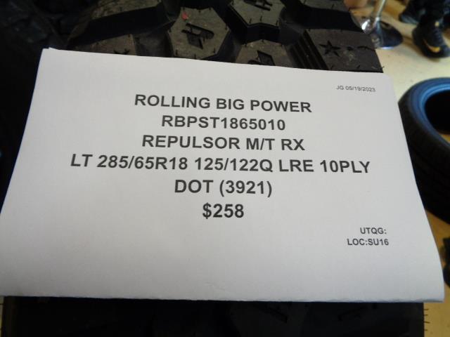 ROLLING BIG POWER REPULSOR MT RX LT 285 65 18 125/122Q 10PLY TIRES RBPST1865010