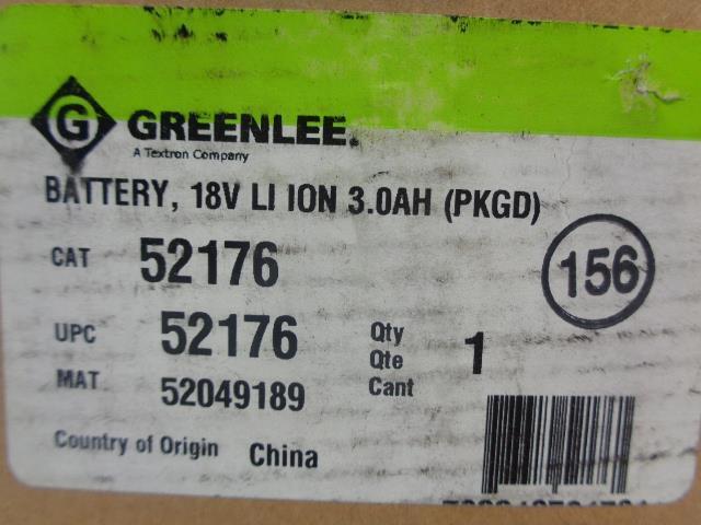 NEW GREENLEE MAKITA 52176 18V 3.0 AH LI-ION BATTERY R22T1