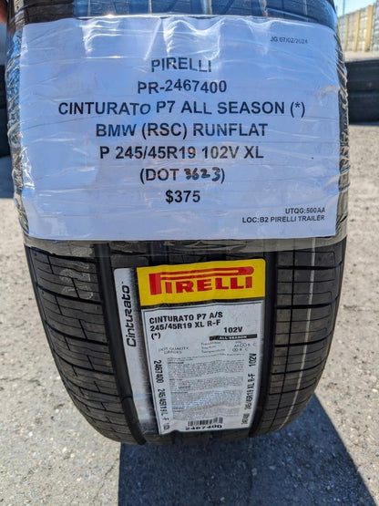 4 PIRELLI CINTURATO P7 A/S BMW RSC RUNFLAT P 245 45 19 102V XL TIRES 2467400 CQ3