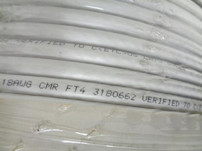 RG6 QUAD SHIELD 3.0 GHZ CMR 18 AWG 3180662 CABLE 1000FT NEW R12