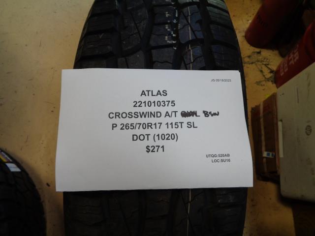 1 ATLAS CROSSWIND A/T P 265 70 17 115T SL ALL TERRAIN TIRES 221010375 BQ4