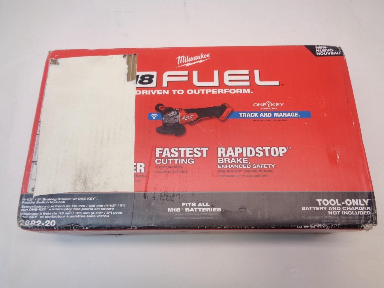 MILWAUKEE M18 BRUSHLESS CORDLESS 4-1/2" 5" BRAKING GRINDER 2882-20 (TOOL ONLY)