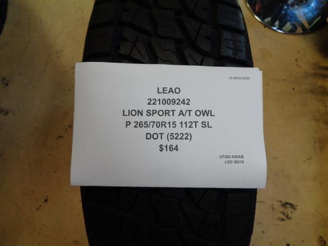 LEAO LION SPORT A/T OWL P 265 70 15 112T SL TIRE 221009242 BQ4