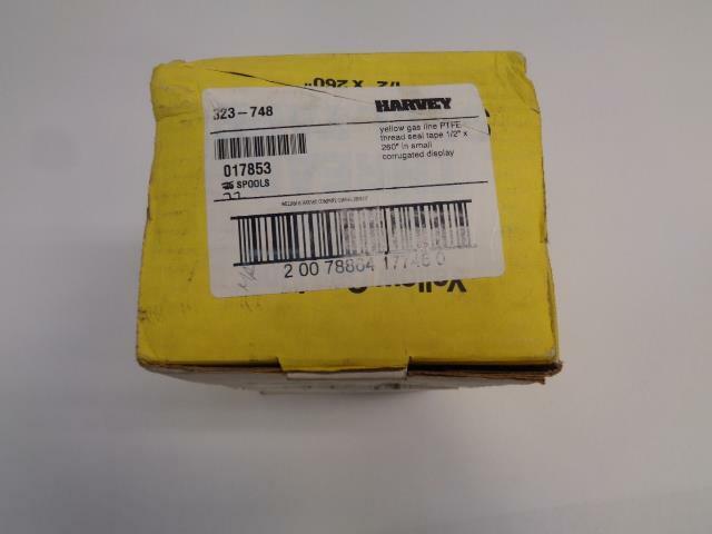 HARVEY YELLOW GAS LINE TAPE PTFE THREAD SEAL TAPE 017853 1/2"X260" R7TC