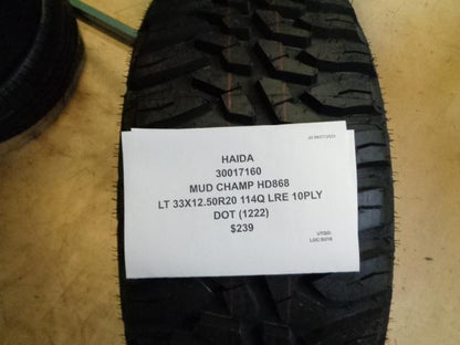 HAIDA MUD CHAMP HD868 LT 33 12.5 20 114Q LRE 10PLY MUD TIRE 30017160 BQ4