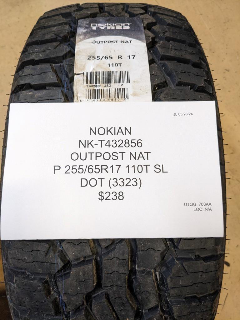 NOKIAN OUTPOST NAT P 255 65 17 110T SL TIRE T432856 CQ2