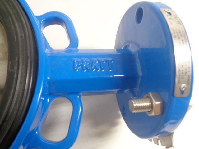 NEW PRATT 8" DI BUTTERFLY VALVE BF-8681 RUBBER SEATED STAINLESS STEEL DISC R18
