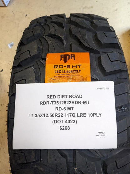 RED DIRT ROAD RD-6 MT LT 35 12.5 22 117Q LRE 10PLY TIRE T3512522RDR-MT CQ2