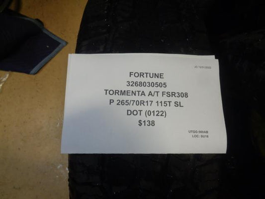 1 FORTUNE TORMENTA A/T FSR308 P 265 70 17 115T SL TIRE 3268030505 SU16