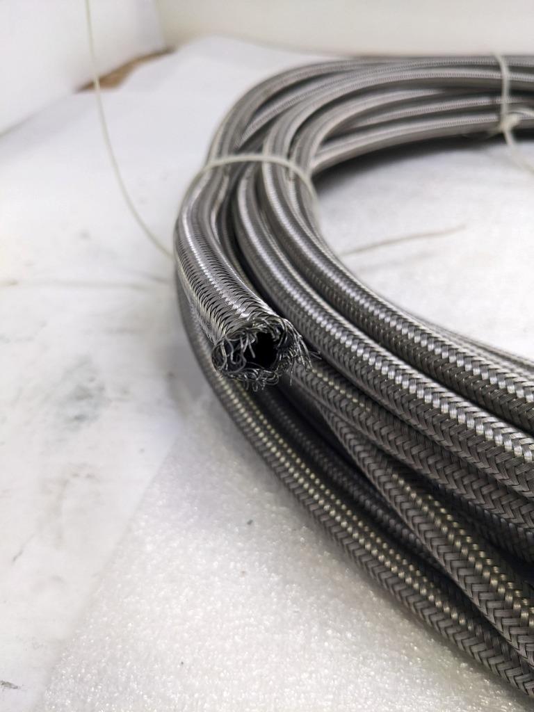 UNBRANDED BRAIDED STEEL 91.33' HOSE 9/16" OD 7/16" ID W/ PTFE LINING NEW R3T3