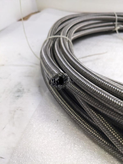 UNBRANDED BRAIDED STEEL 91.33' HOSE 9/16" OD 7/16" ID W/ PTFE LINING NEW R3T3