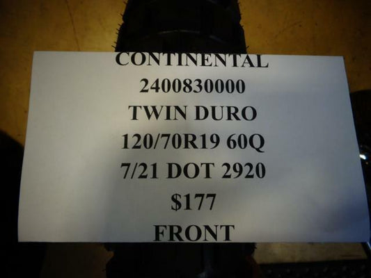 1 NEW CONTINENTAL TWIN DURO 120 70 R19 60Q 2400830000
