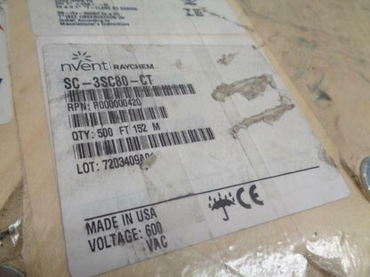1 NVENT RAYCHEM SC SERIES HEATING CABLE 500 FT SPOOL SC-3SC80-CT B2