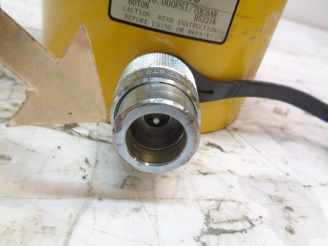 ENERPAC RCH606 HOLLOW PLUNGER HYDRAULIC CYLINDER 6" STROKE 60 TON CAP NEW B2