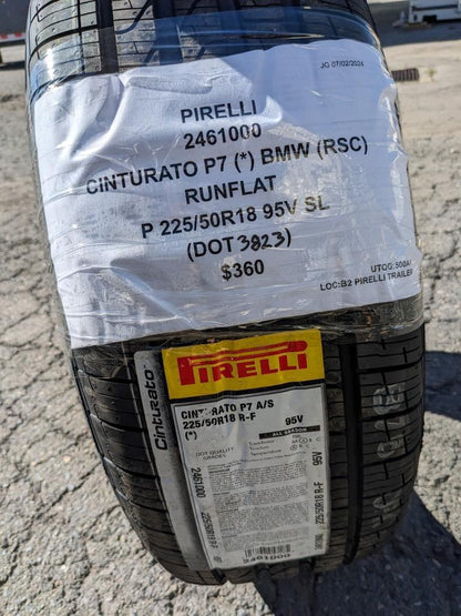2 PIRELLI CINTURATO P7 A/S (*) BMW RUNFLAT P 225 50 18 95V SL TIRES 2461000 BQ3