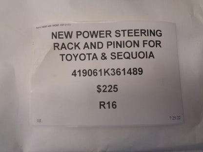 NEW POWER STEERING RACK AND PINION FOR TOYOTA TUNDRA & SEQUOIA 419061K361489 R16