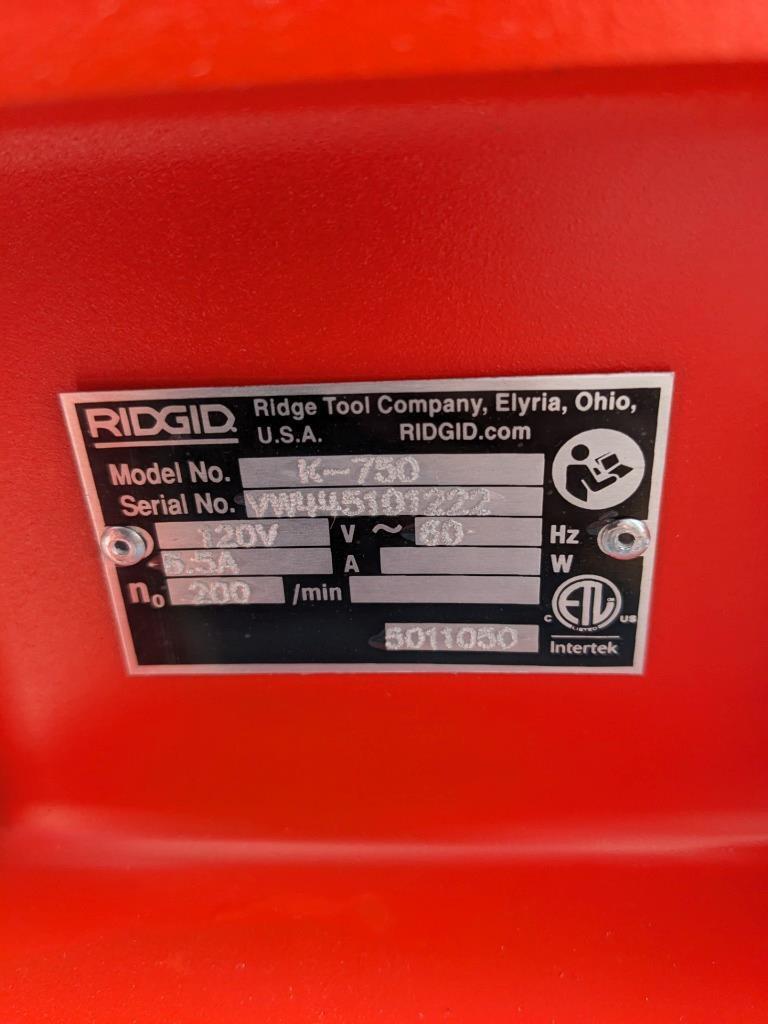 RIDGID K-750 DRUM DRAIN CLEANING MACHINE KIT 115V 200FT 200RPM 3/4"X100' NEW B2