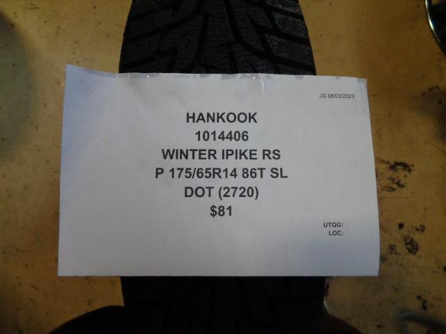 HANKOOK WINTER IPIKE RS P 175 65 14 86T SL WINTER TIRE 1014406 BQ4