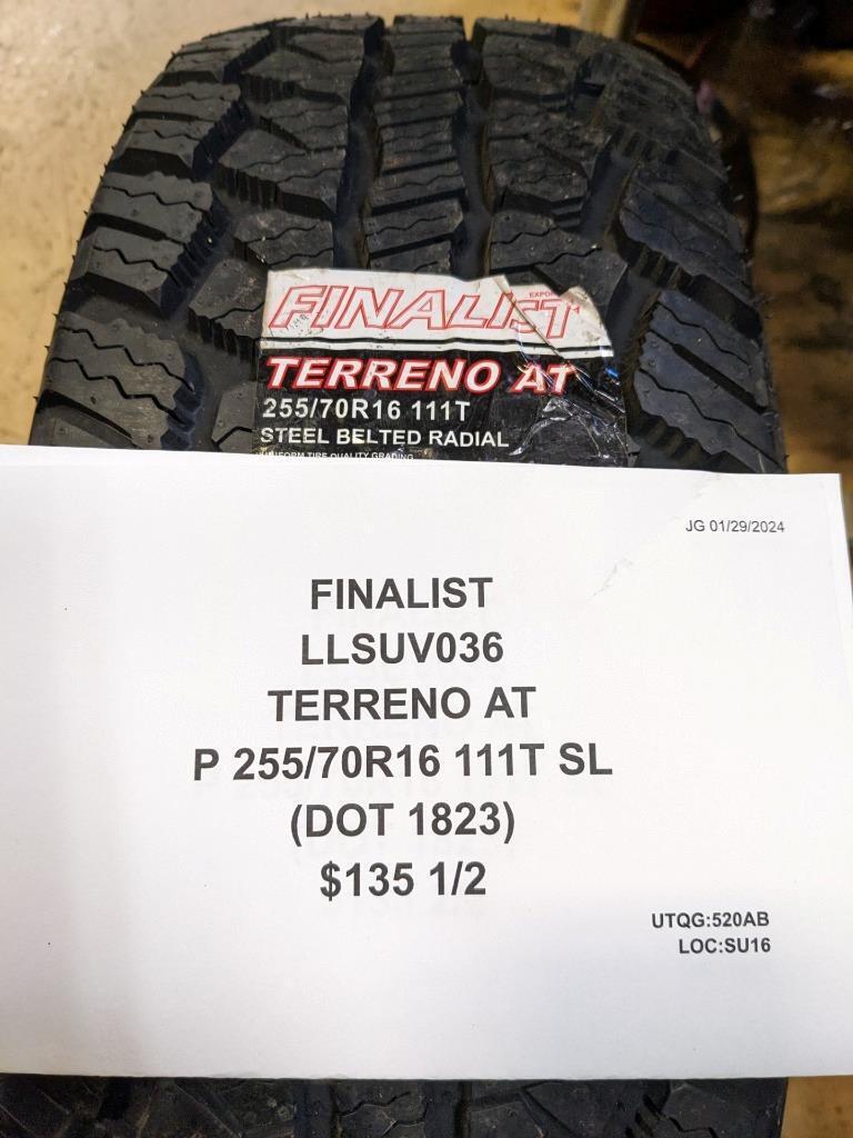 2 FINALIST TERRENO A/T P 255 70 16 111T SL TIRES LLSUV036 CQ1