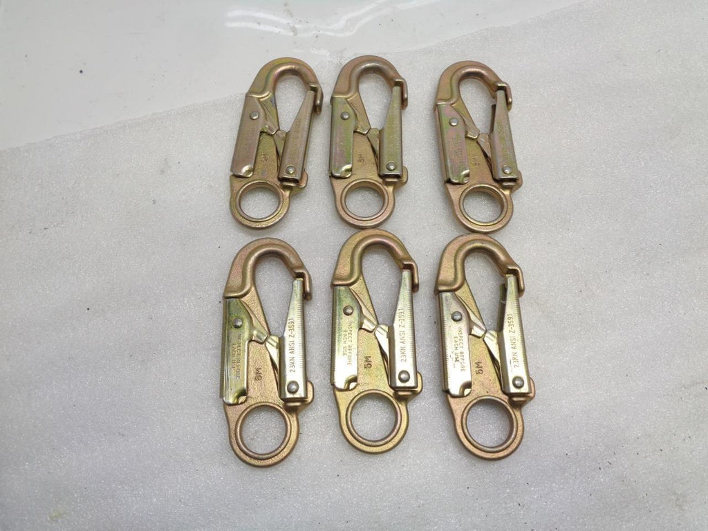 NEW PACK OF 6 AUTO-LOCKING FALL PROTECTION SNAP HOOKS ANSI Z-359.1 COMPLIANT R28