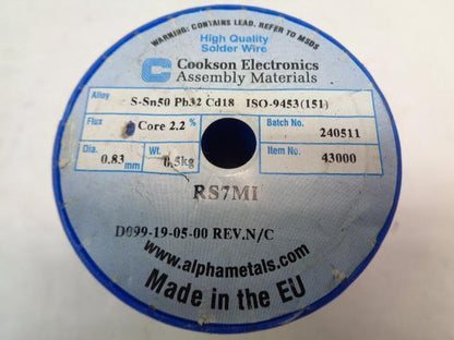 ALPHA METALS HIGH QUALITY SOLDER WIRE (43000) SN50 PB32 .032" R3