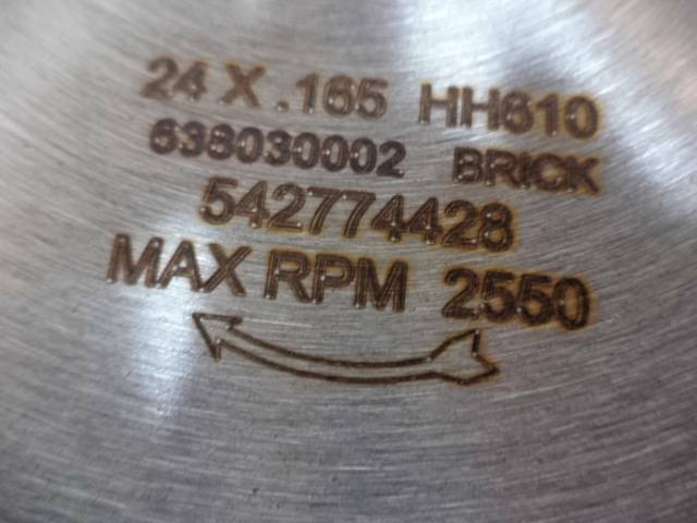 NEW HUSQVARNA 24"x.165 HH160 WET CUTTING HAND SAW DIAMOND BLADE 542774428 SP2