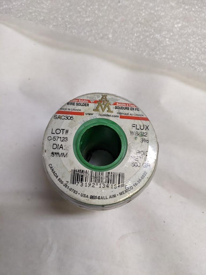 AIM SOLDER SAC305 3% 1LB SOLDER WIRE/ WATER SOLUBLE/LEAD FREE/1LB SPOOL NEW R5
