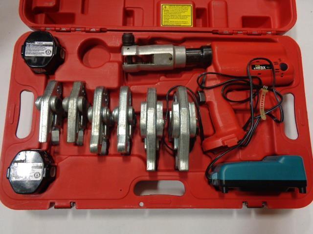 USED STANLEY VIRAX P20+ CRIMPING TOOL 253022 2 BATTERIES AND CHARGER R2