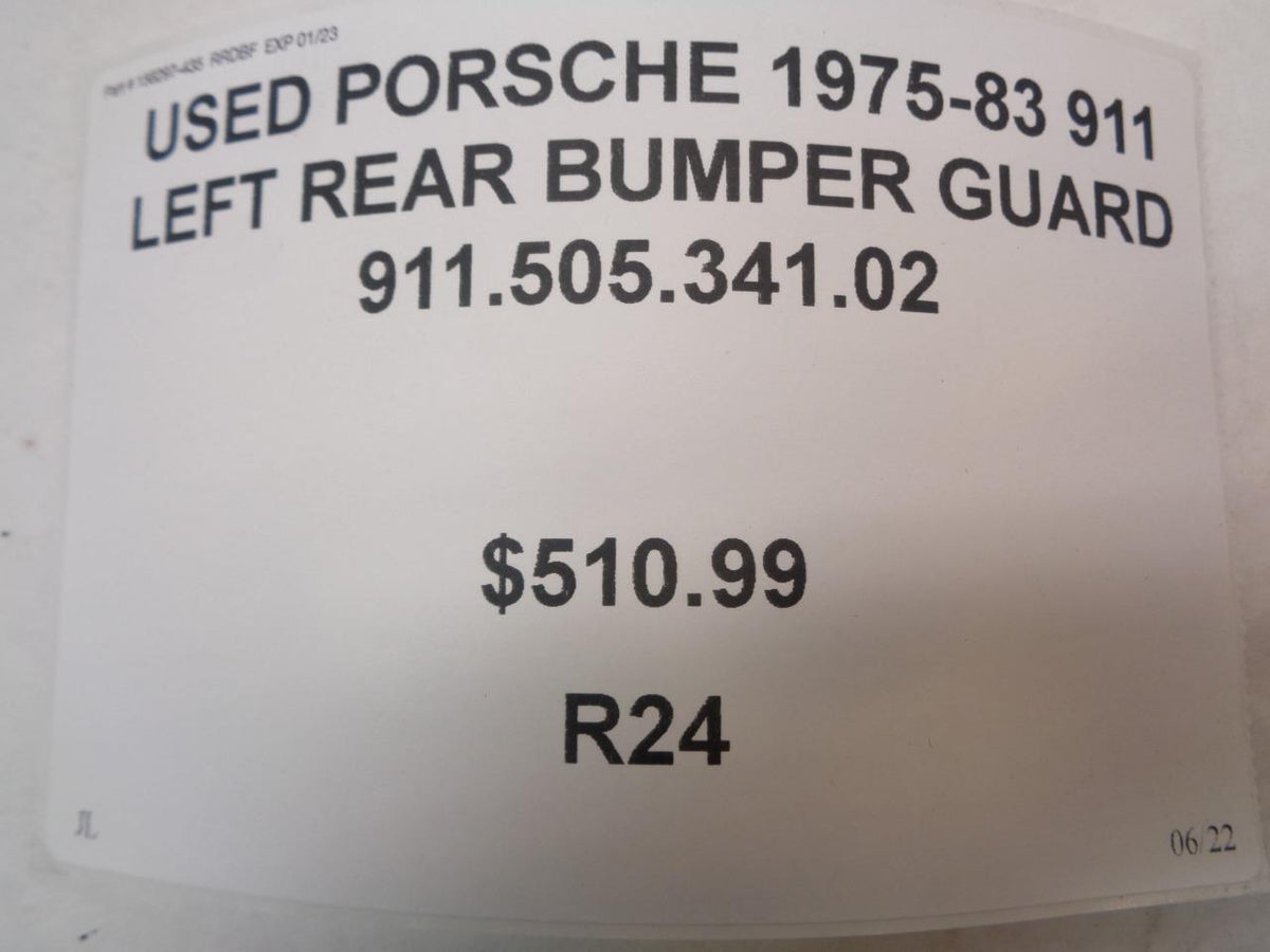 USED PORSCHE 1975-83 911 LEFT REAR BUMPER GUARD 911.505.341.02 R24