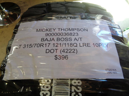 2 MICKEY THOMPSON BAJA BOSS A/T LT 315 70 17 121/118Q LRE 10PLY 90000036823 CQ3
