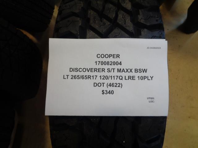 1 COOPER DISCOVERER ST MAXX BSW 265 65 17 120/117Q LRE 10PLY 170082004 TIRE BQ2