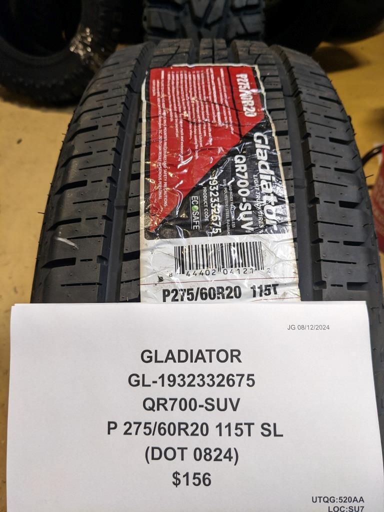 GLADIATOR QR700-SUV P 275 60 20 115T SL TIRE 1932332675 CQ3