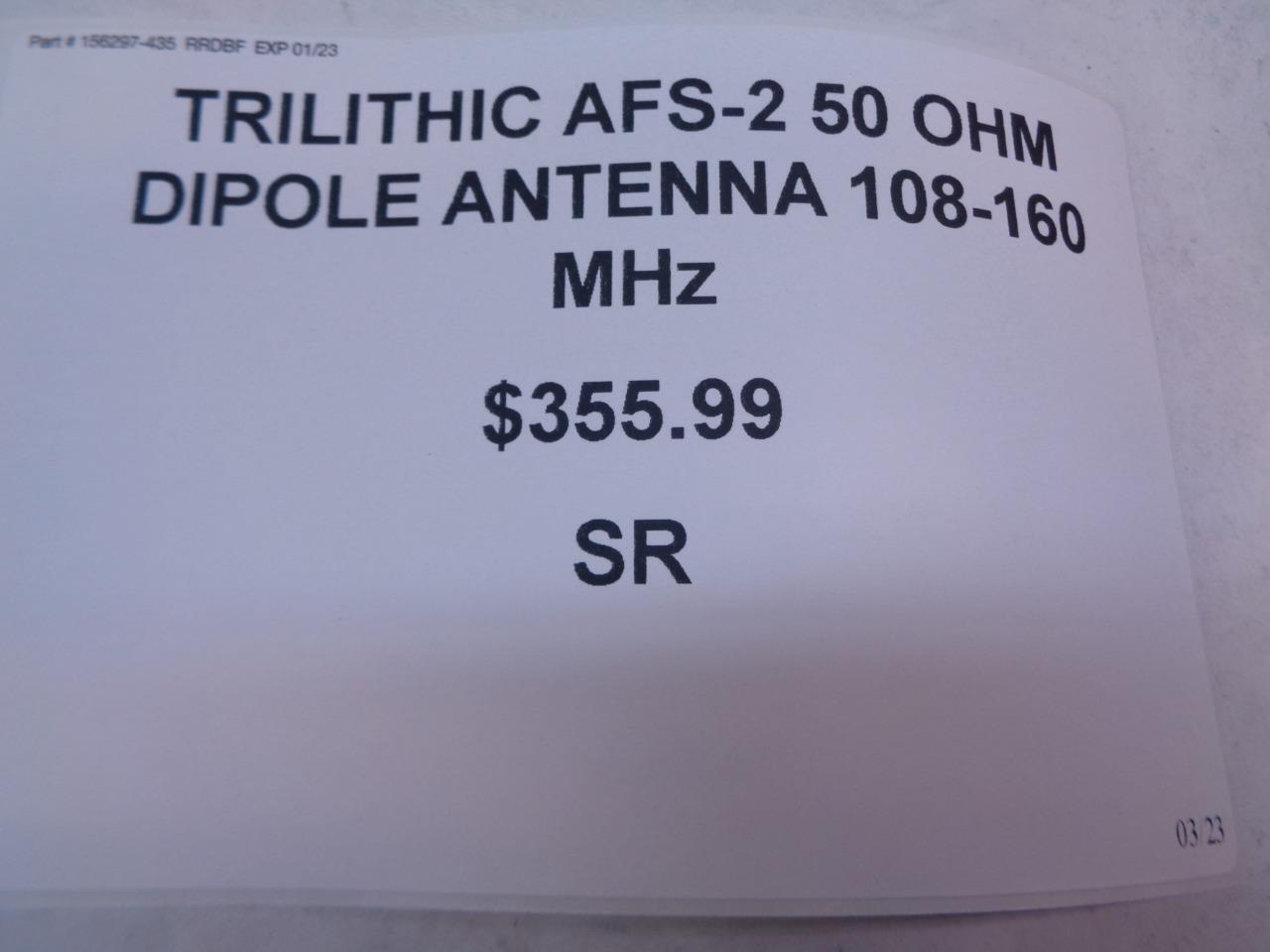 TRILITHIC AFS-2 50 OHM DIPOLE ANTENNA 108-160 MHz LOW BAND LEAK DETECTOR SR