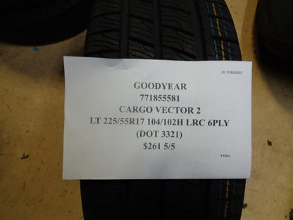 1 GOODYEAR CARGO VECTOR 2 LT 225 55 17 104/102H LRC 6PLY TIRE 771855581 AQ4