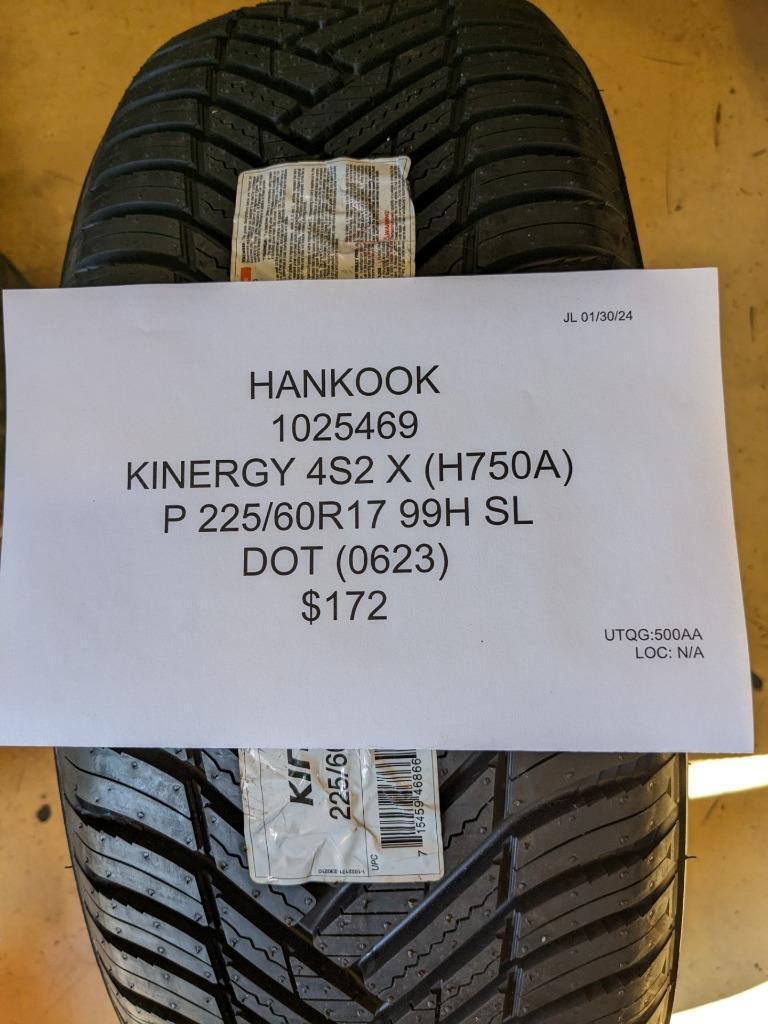 2 HANKOOK KINERGY 4S2 X (H750A) P 225 60 17 99H SL TIRES 1025469 CQ1
