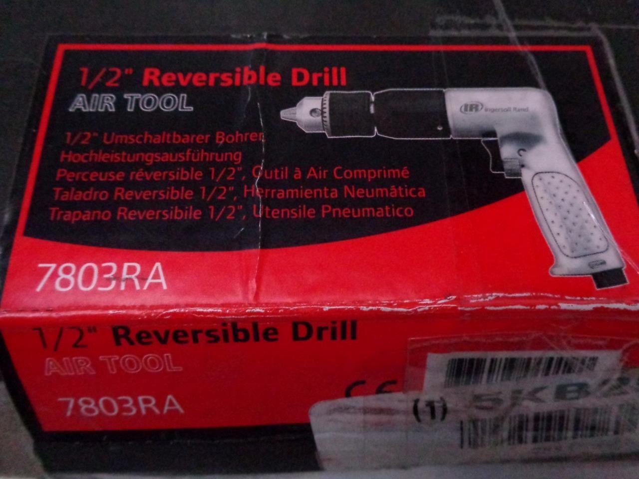 NEW INGERSOLL RAND 7803RA 1/2" 400RPM REVERSIBLE PNEUMATIC AIR PISTOL DRILL R30