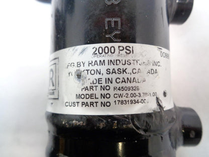 RAM INDUSTRIES HYDRAULIC CYLINDER 2000PSI R4509328 CW-2.00-3.75-1.00 R10