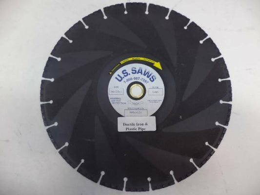 NEW US SAWS DIAMOND BLADE 14" DUCTILE IRON & PLASTIC PIPE EPB14125 SP2T2
