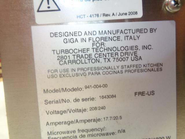 TURBOCHEF FIRE COUNTERTOP PIZZA OVEN 941-004-00 USED BSFLOOR