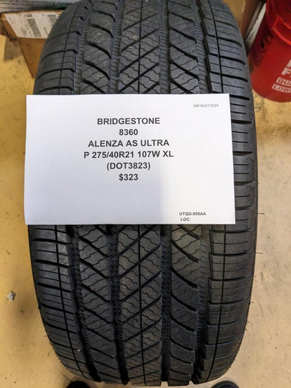 BRIDGESTONE ALENZA  AS ULTRA P 275 40 21 107W XL TIRE 8360 CQ3
