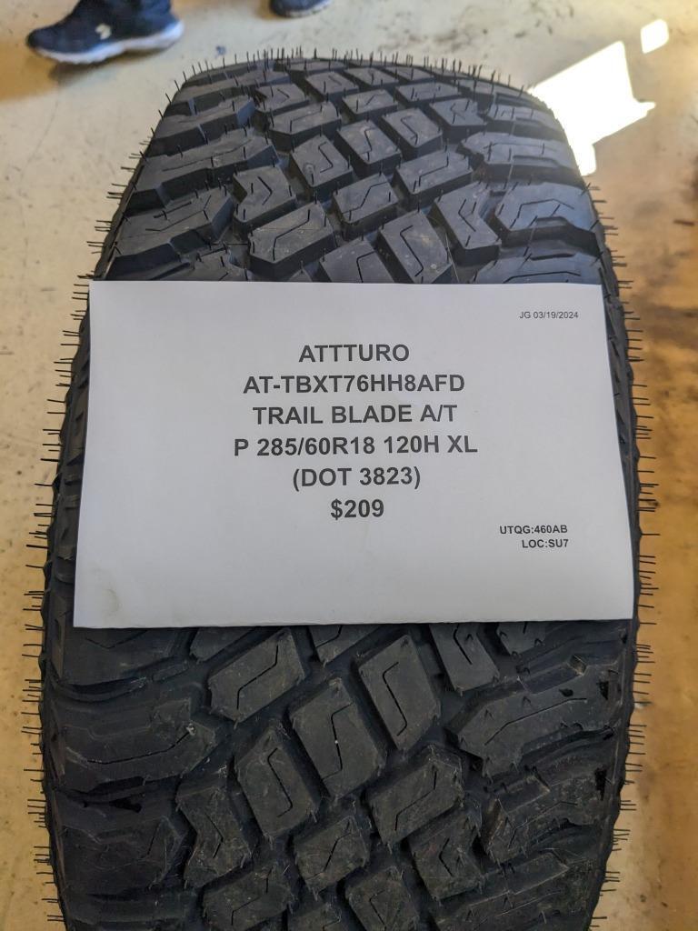 ATTURO TRAIL BLADE A/T P 285 60 18 120H XL TIRE TBXT76HH8AFD CQ1