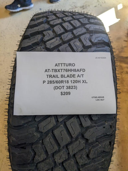 ATTURO TRAIL BLADE A/T P 285 60 18 120H XL TIRE TBXT76HH8AFD CQ1