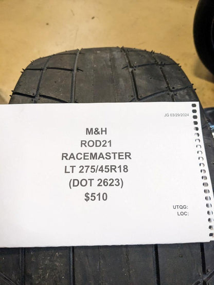 M&H RACEMASTER LT 275 45 18 DRAG SLICK RACING TIRE ROD21 CQ2