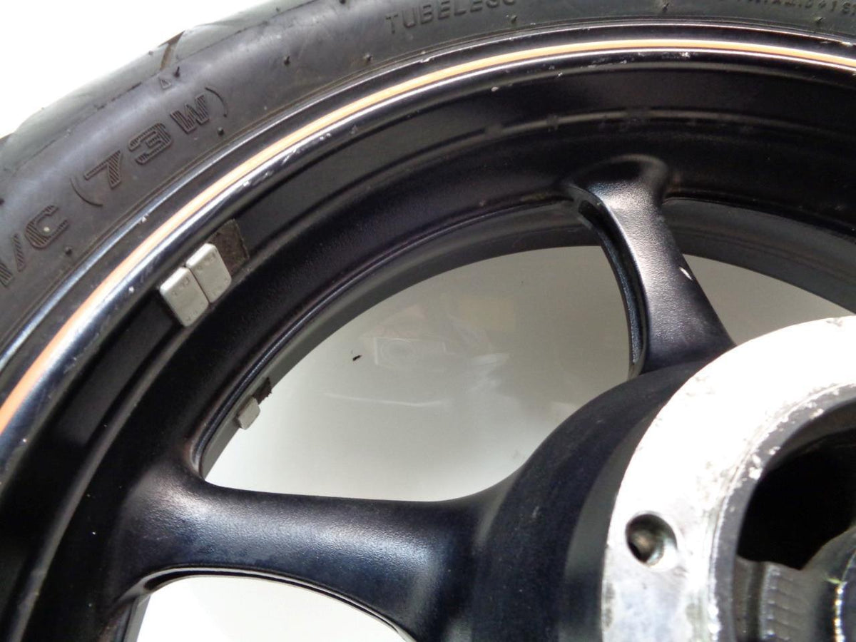 YAMAHA 2004-07 FZ6 17x4.5 5 SPOKE ORANGE STRIPE WHEEL & TIRE SR