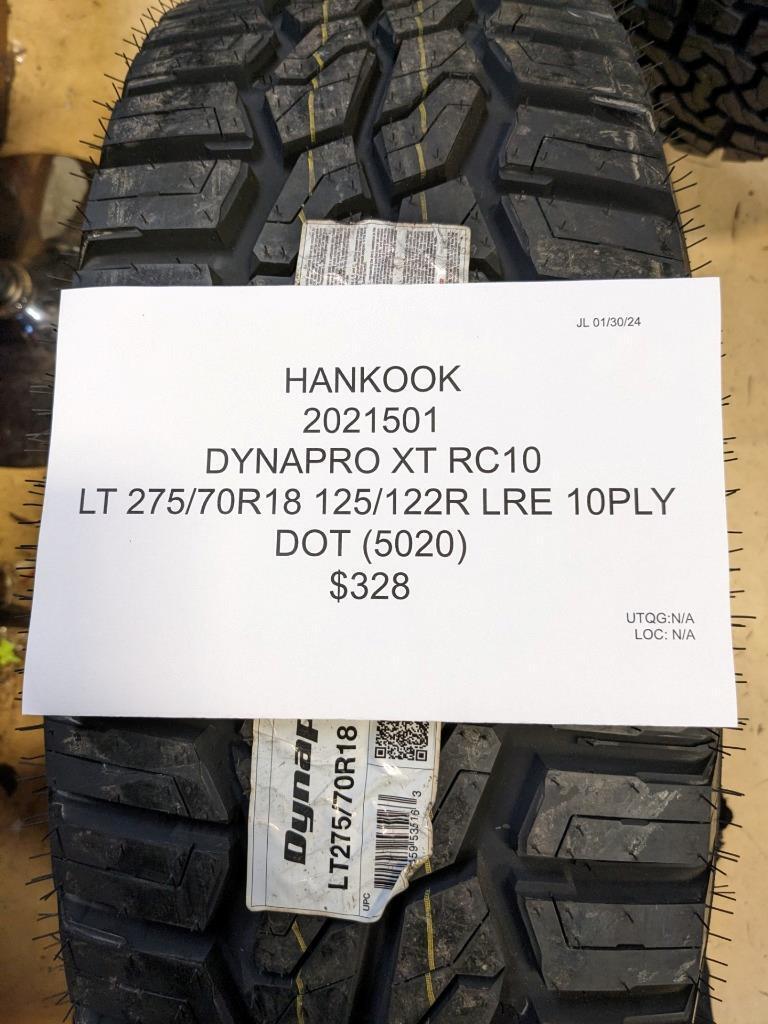 2 HANKOOK DYNAPRO XT RC10 LT 275 70 18 125/122R LRE 10PLY TIRE 2021501 CQ2